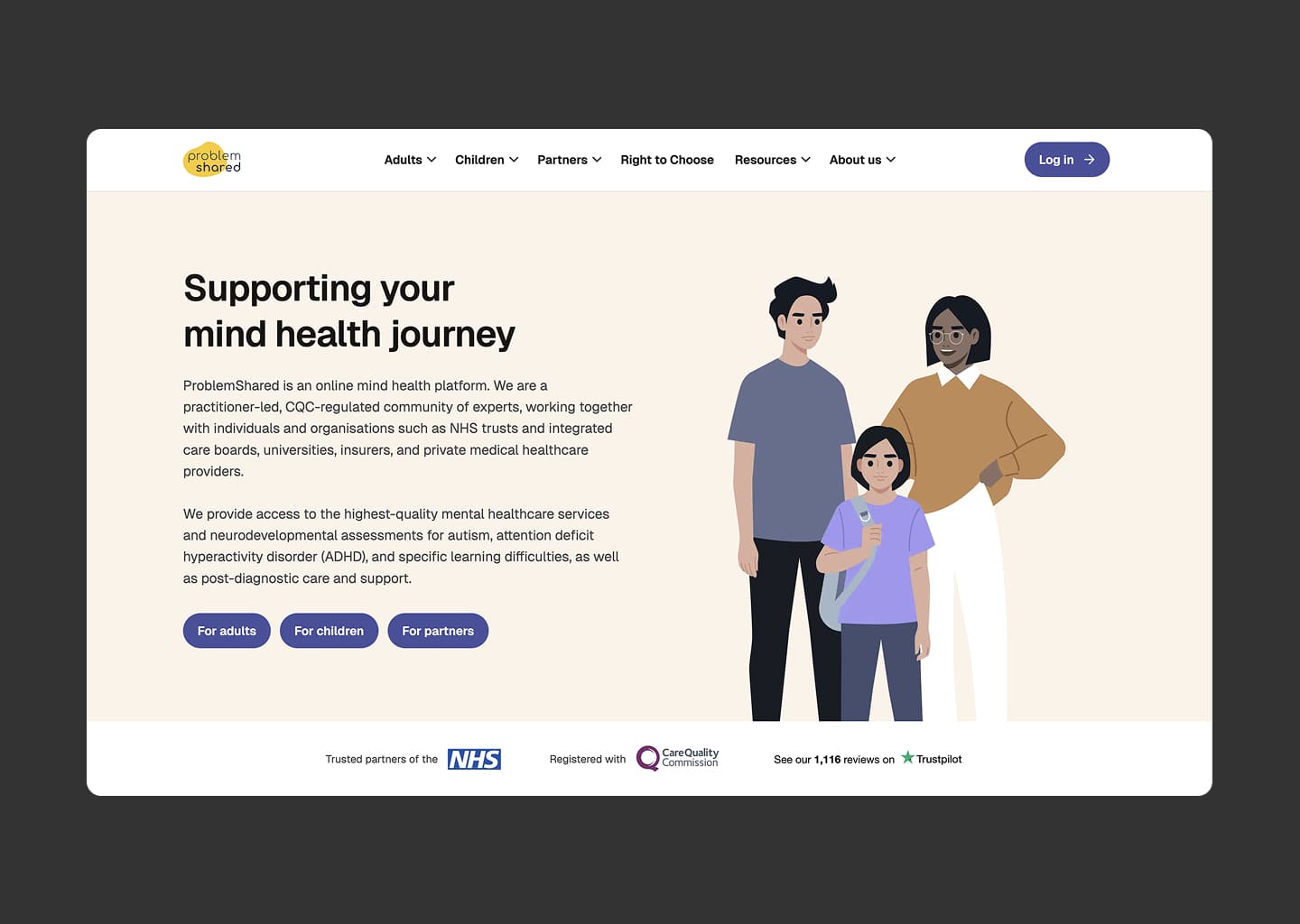 ProblemShared platform homepage after the redesign